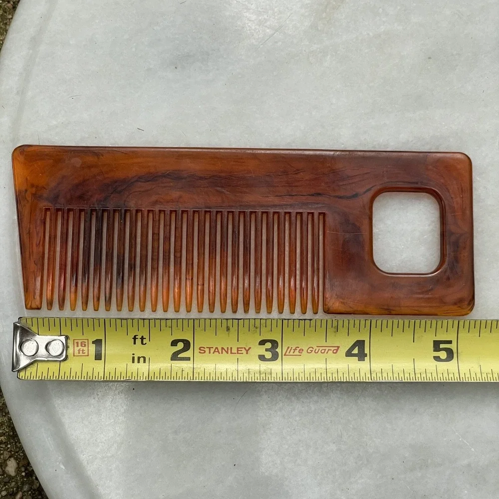 Vintage Comb Goody USA Faux Tortoise‎ Shell Brown Hair Styling Hong Kong Lot X 2